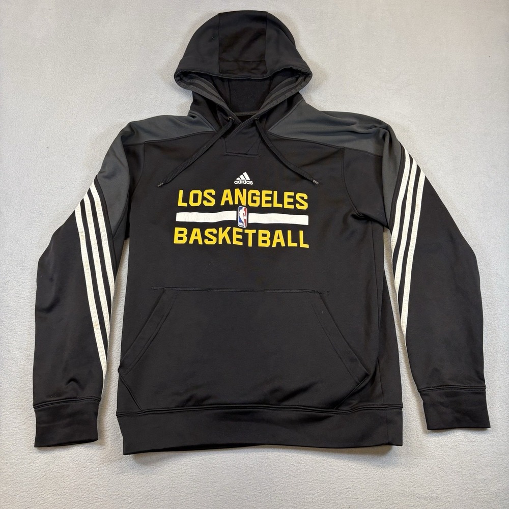 Adidas Los Angeles Lakers Hoodie Medium Black AC3619 NBA Basketball Climawarm M